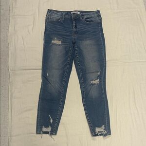 Flying Monkey Dark Blue Distressed Skinny Jeans